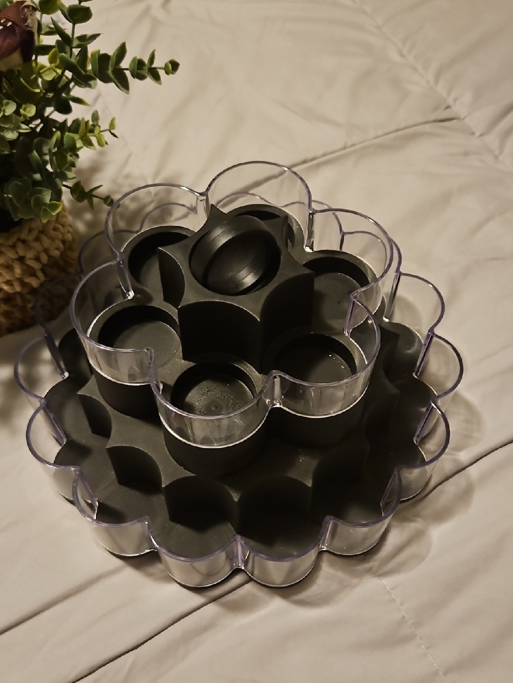 The Pampered Chef Black and Clear Tiered Spice or Accessory Organizer